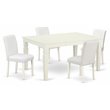 Pemberly Row 5-Piece Wood Dining Set with PU Leather Chair Seats