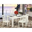 Pemberly Row 5-Piece Wood Dining Set with Double-X Back Chairs in White