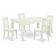 Pemberly Row 5-Piece Wood Dining Set with Double-X Back Chairs in White