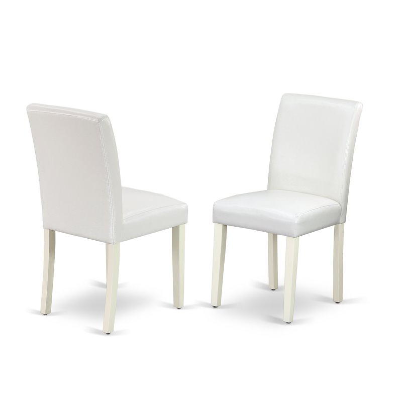 Pemberly Row 7-Piece Wood Dining Set with Parson Chairs in Linen White