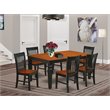 Pemberly Row 7-Piece Wood Dining Set with Black and Cherry Finish
