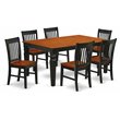 Pemberly Row 7-Piece Wood Dining Set with Black and Cherry Finish