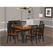 Pemberly Row 7-Piece Dining Set with Black and Cherry Wood Finish