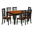 Pemberly Row 7-Piece Dining Set with Black and Cherry Wood Finish