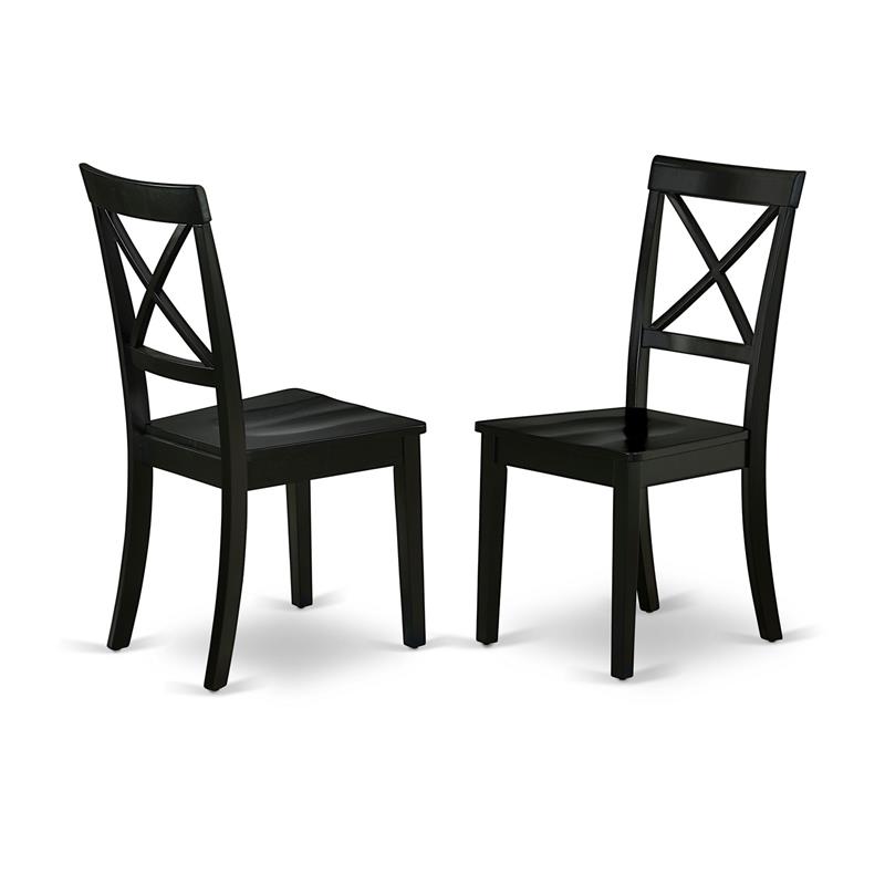 Pemberly Row 5-Piece Asian Hardwood Dining Set in Black Finish