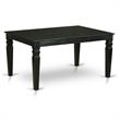 Pemberly Row 5-Piece Asian Hardwood Dining Set in Black Finish