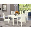 Pemberly Row 5-Piece Wood Dinette Set with Wood Seat Chairs in Linen White