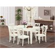 Pemberly Row 7-Piece Wood Dining Set with Butterfly Leaf in Linen White