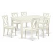 Pemberly Row 7-Piece Wood Dining Set with Butterfly Leaf in Linen White