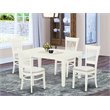 Pemberly Row 5-Piece Wood Table and Chair Dining Set in Linen White