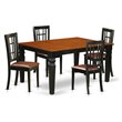 Pemberly Row 5-Piece Wood Kitchen Set in Black and Cherry Finish