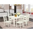 Pemberly Row 7-Piece Wood Dining Set with Slat-Back Chairs in Linen White