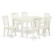 Pemberly Row 7-Piece Wood Dining Set with Slat-Back Chairs in Linen White