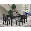Pemberly Row 5-Piece Wood Dining Set with Rectangular Table in Black