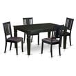 Pemberly Row 5-Piece Wood Dining Set with Rectangular Table in Black