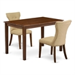 Pemberly Row 3-Piece Wood Dining Set with 2 Chairs in Antique Walnut