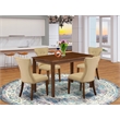 Pemberly Row 5-Piece Dining Table Set Rubberwood Antique Walnut Finish