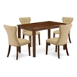 Pemberly Row 5-Piece Dining Table Set Rubberwood Antique Walnut Finish