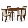 Pemberly Row 5-Piece Dining Room Set in Walnut with Upholstered Chairs