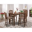 Pemberly Row 5-Piece Wood Dining Room Set in Mahogany Finish