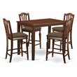 Pemberly Row 5-Piece Wood Dining Room Set in Mahogany Finish
