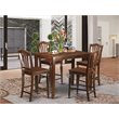 Pemberly Row 5-Piece Wood Dining Table Set in Mahogany Finish