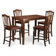 Pemberly Row 5-Piece Wood Dining Table Set in Mahogany Finish