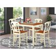 Pemberly Row 5-Piece Counter Height Dining Table Set in Buttermilk/Cherry
