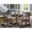Pemberly Row 3-Piece Dining Set with Slatted Back Chairs in Mahogany