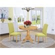Pemberly Row 3-Piece Wood Dining Set with Round Table in Oak and Lime