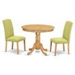 Pemberly Row 3-Piece Wood Dining Set with Round Table in Oak and Lime