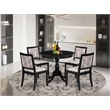 Pemberly Row 5-Piece Rubberwood Kitchen Set with Round Table in Black