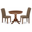 Pemberly Row 3-Piece Dining Set with Mahogany Table and Coffee Chairs