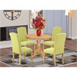Pemberly Row 5-Piece Dining Set in Oak/Limelight with Upholstered Chairs
