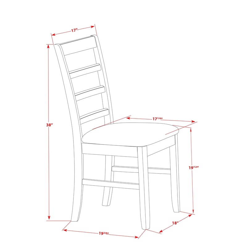Pemberly Row 5-Piece Round Dining Set with Chairs in Cherry and Black