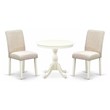 Pemberly Row 3-Piece Wood Dining Set with High Back in White