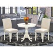 Pemberly Row 3-Piece Wood Dining Set with High Back in White