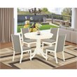 Pemberly Row 5-Piece Wood Dining Set in Linen White and Shitake
