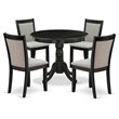 Pemberly Row 5-Piece Wood Dining Set with Upholstered Chairs in Shitake