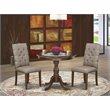 Pemberly Row 3-Piece Wood Pedestal Dining Table Set with Mahogany Finish