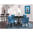 Pemberly Row 5-Piece Wood Dining Table Set in Black with Round Table