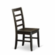 Pemberly Row 5-Piece Wood Dining Set with Ladder Back Chairs in Black