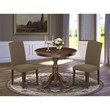 Pemberly Row 3-Piece Dining Set with High-Back Chairs in Mahogany Finish