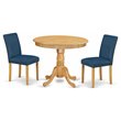 Pemberly Row 3-Piece Traditional Wood Dinette Set in Oak Finish