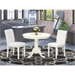 Pemberly Row 3-Piece Wood Dinette Table Set in Linen White Finish