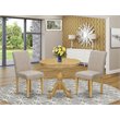 Pemberly Row 3-Piece Wood Dining Set with High Back Chairs in Oak