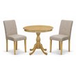 Pemberly Row 3-Piece Wood Dining Set with High Back Chairs in Oak