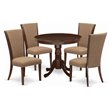 Pemberly Row 5-Piece Wood Dining Set in Mahogany/Light Sable Finish