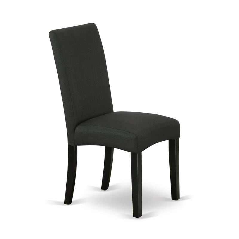 Pemberly Row 5-Piece Wood Dining Set with Fabric Chairs in Black/Cherry