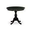 Pemberly Row 3-Piece Dining Set with Black Finish and Linen Upholstery